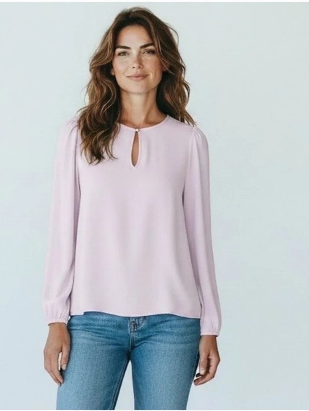 NWT J. Crew Puff Sleeve Satin-Back Crepe Top Size LT